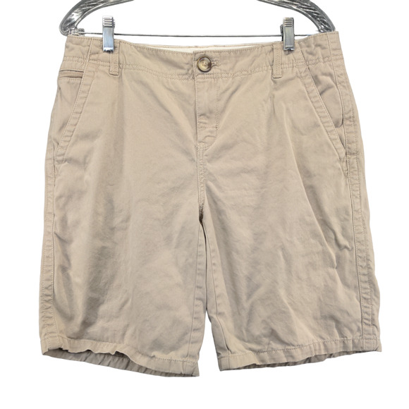 Eddie Bauer Womens Blakely Chino Shorts Tan Size 10 Slash Pockets Cotton - Picture 1 of 12